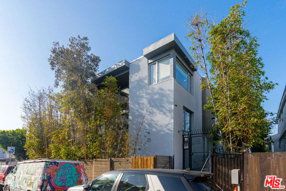 Front view of a modern multi-story house.