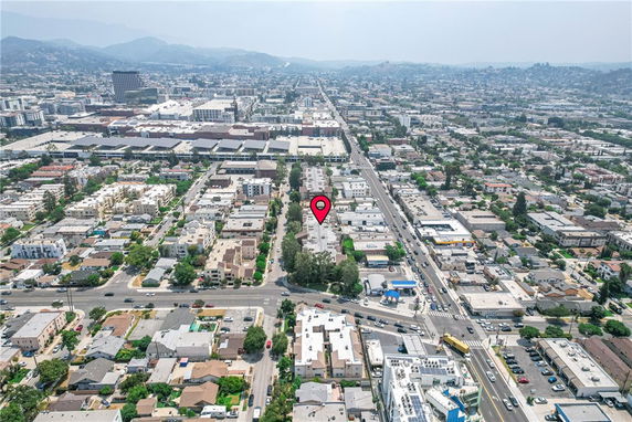Panoramic view of an urban area with numerous buildings and roads