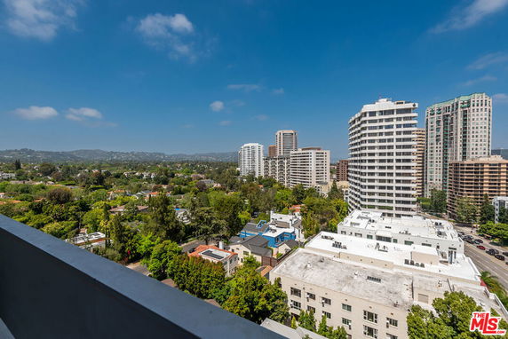 Panoramic view of a cityscape with tall buildings and surrounding greenery.