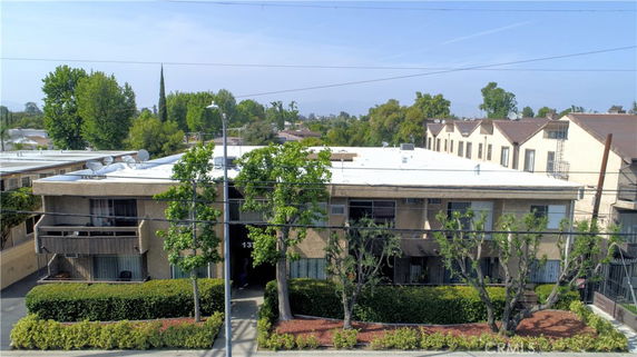 Front view of a two-story apartment building.