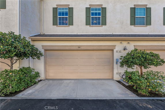 Front view of a house with a double garage.