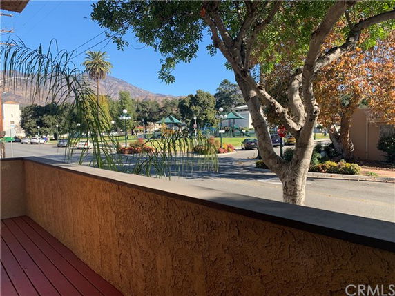 Panoramic view of surrounding area seen from a patio.