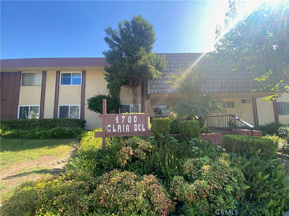 Front view of a building with a sign reading '4700 Clair Del'.