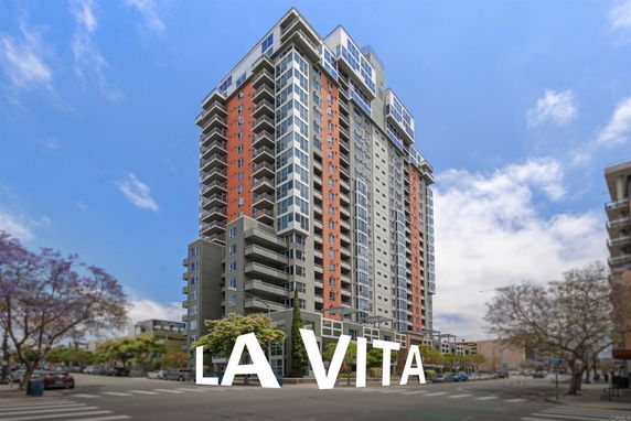 Front view of a high-rise building named La Vita.