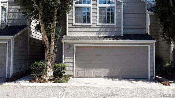 Front view of a house with a double garage.