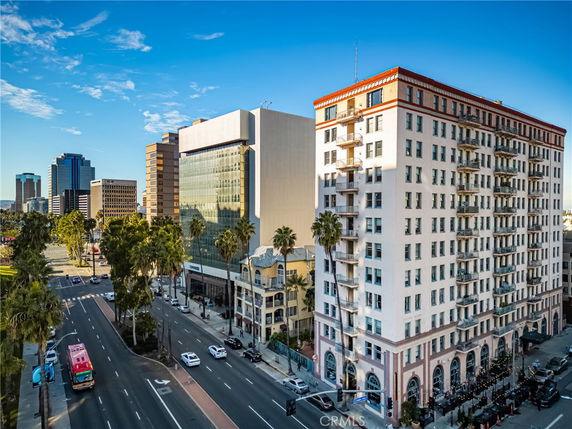 View of a multi-story building in an urban setting