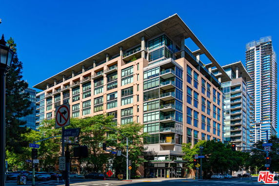 Front view of a multi-story building with modern design.