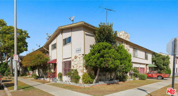 Front view of a two-story apartment building.