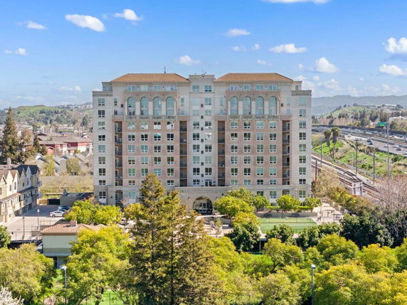 Front view of a multi-story residential building