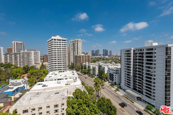 Panoramic view of tall residential buildings in an urban area.