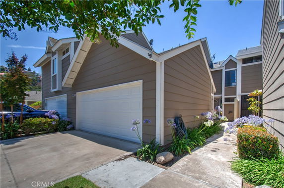 Front view of a house with a double garage.