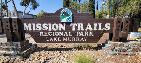 Sign for Mission Trails Regional Park at Lake Murray.