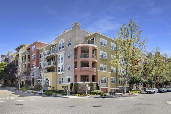 Front view of a multi-story residential building.