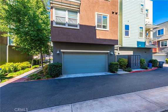 Front view of a house with a double garage.