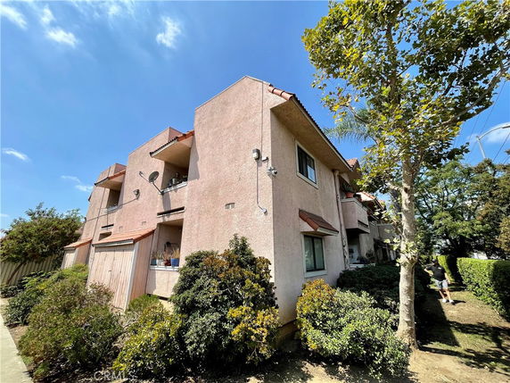 Front view of a multi-story residential building