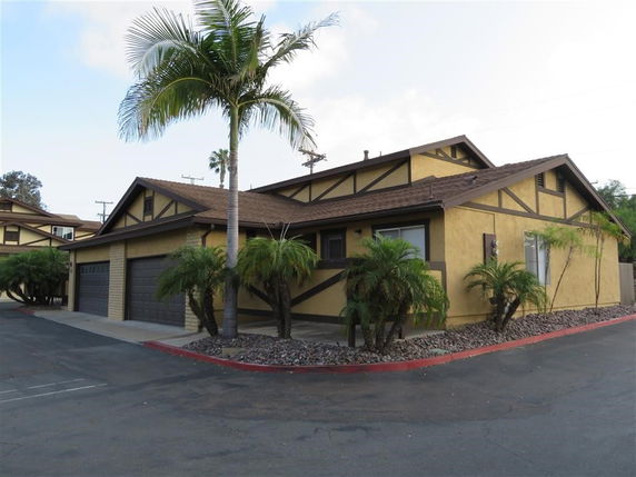 Front view of a single-story house with a double garage.