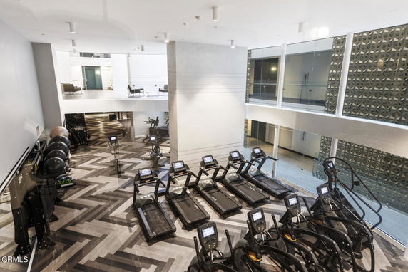 Indoor gym area with treadmills and exercise equipment