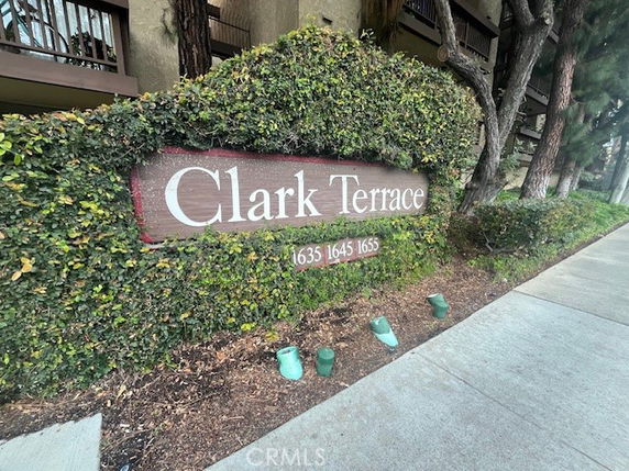 Front view of a building with a sign for Clark Terrace.