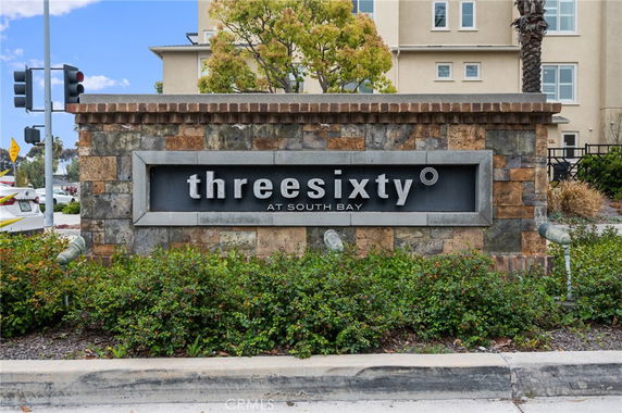 Signage for a residential community named Threesixty at South Bay.