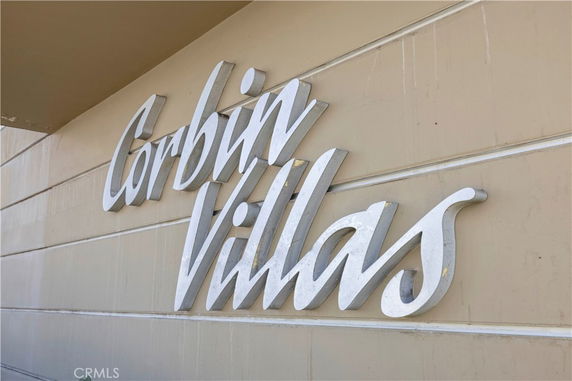 Exterior wall signage of Corbin Villas building.