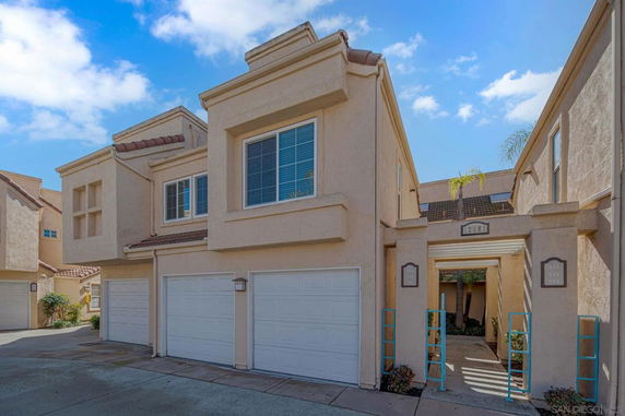 Front view of a house with a double garage.