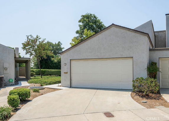 Front view of a house with a double garage.