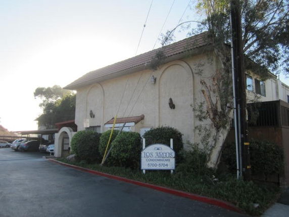 Front view of a two-story condominium building.