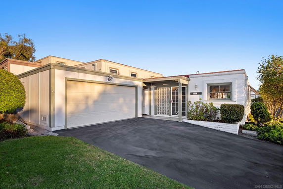 Front view of a single-story house with a double garage.