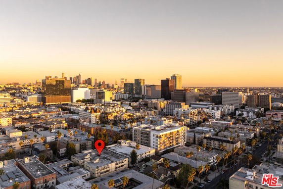 Panoramic view of urban cityscape from a higher vantage point.