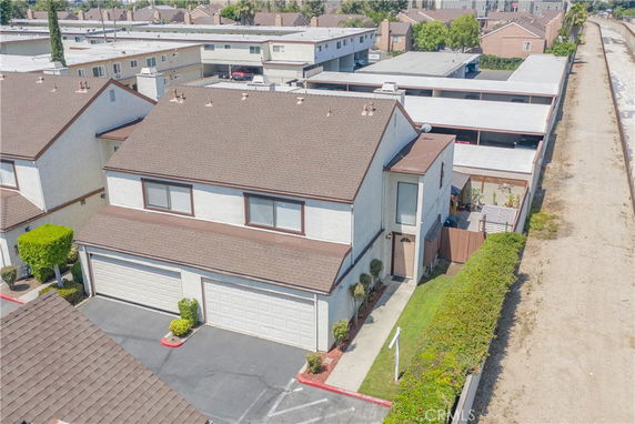 Front view of a two-story house with a double garage.