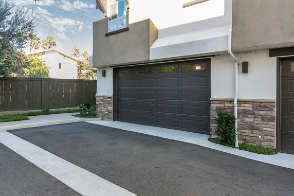 Front view of a house with a double garage.
