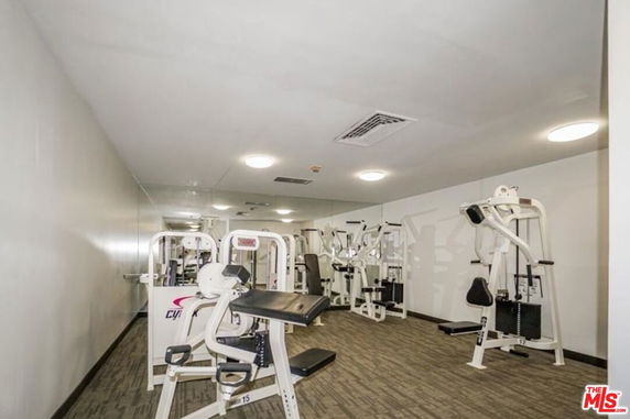 Indoor gym with various exercise machines