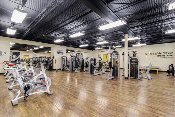 Interior view of a fitness center with exercise equipment