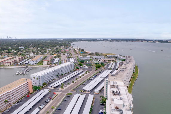 Panoramic view of buildings and waterfront area.