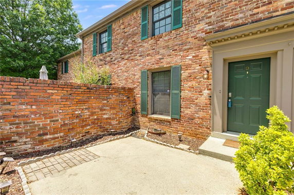 Front view of a two-story brick house