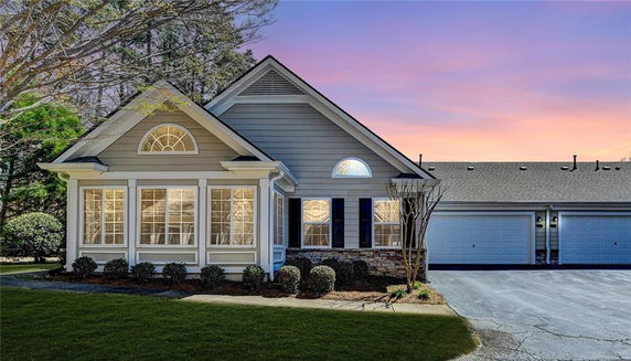 Front view of a single-story house with a double garage.