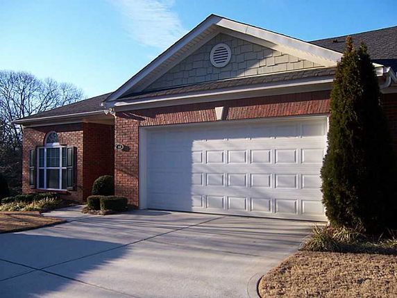 Front view of a single-story house with a double garage.