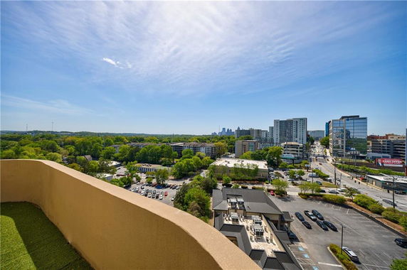 Panoramic view of a cityscape from a high vantage point.