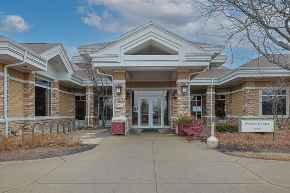 Front view of a fitness center building.
