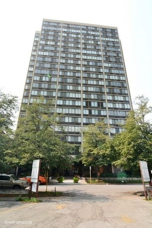 Front view of a multi-story apartment building.