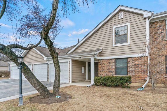 Front view of a house with a double garage.