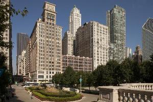 Front view of multiple tall buildings in a city area.