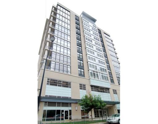 Front view of a multi-story apartment building.
