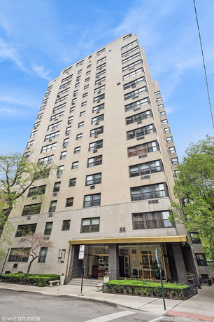 Front view of a multi-story residential building.