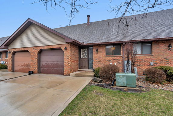 Front view of a single-story house with a double garage.