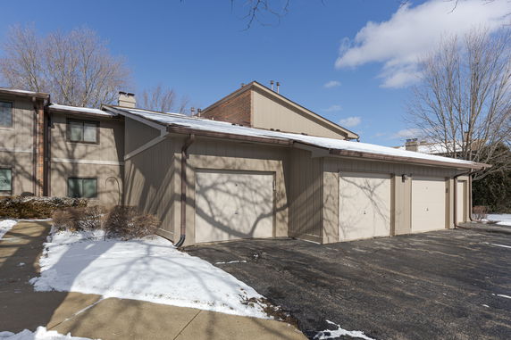 Front view of a house with a two-car garage.