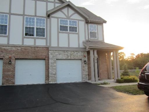 Front view of a house with a double garage.