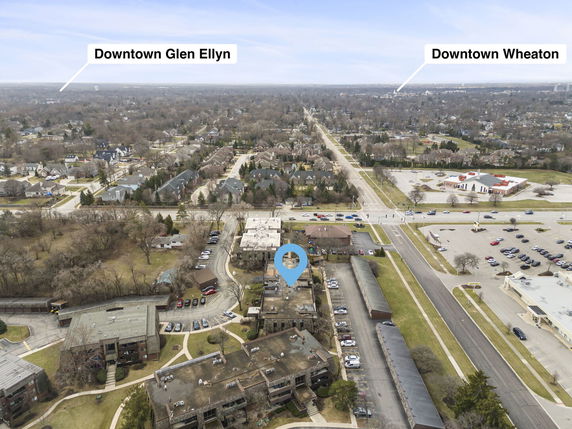 Panoramic view of a residential area with surrounding neighborhoods and roads.