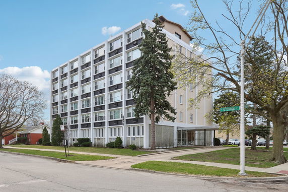 Front view of a multi-story building.