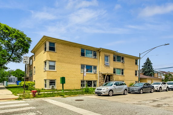 Front view of a two-story apartment building.